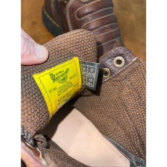 Dr Martens Ironbridge Size 9 Metatarsal Guard Boots Teak Industrial Steel Toe - Picture 5 of 10